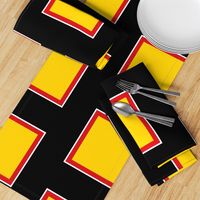 Richmond Colors: Squares - Yellow Squares Black Red White Frames - LARGE