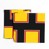 Richmond Colors: Squares - Yellow Squares Black Red White Frames - LARGE