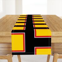 Richmond Colors: Squares - Yellow Squares Black Red White Frames - LARGE