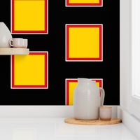 Richmond Colors: Squares - Yellow Squares Black Red White Frames - LARGE