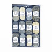 2024 Calendar, Sunday / Knit Your Dream / Blue and Gold