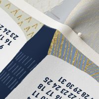 2024 Calendar, Sunday / Knit Your Dream / Blue and Gold