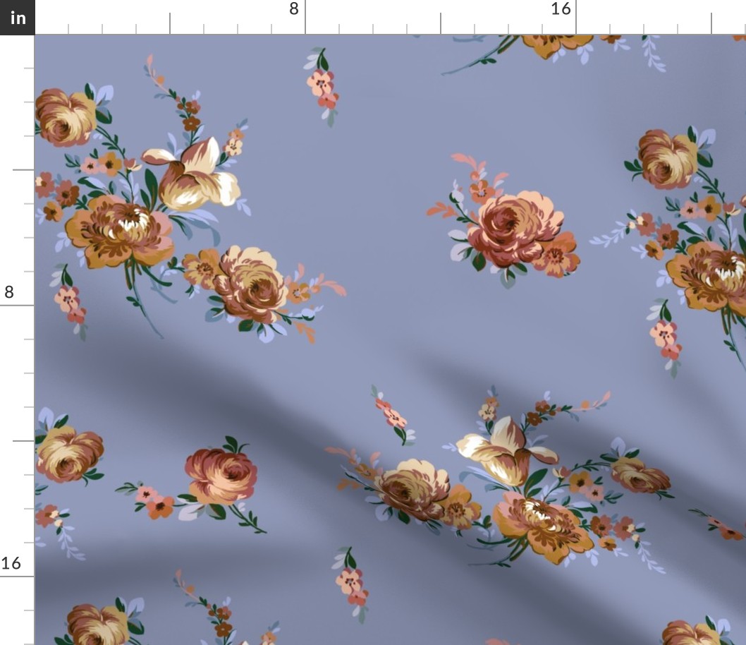 Borderlands Floral steel blue