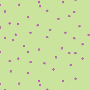 Small Dots Repeat Muted Green w Purple Dots