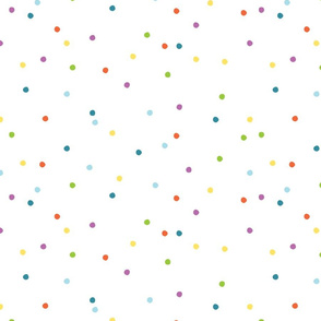 Small Rainbow Dots on White Background