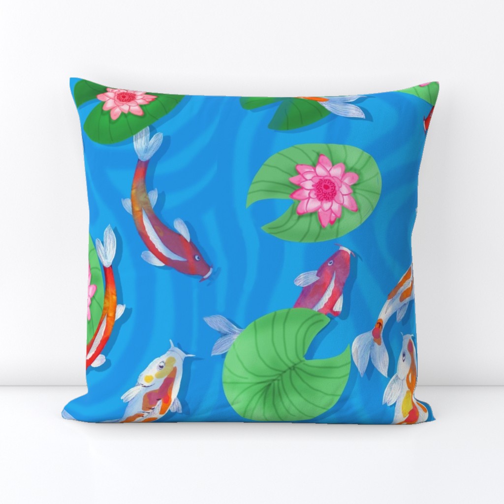 View of the Koi Pond-wall hanging/tea towel