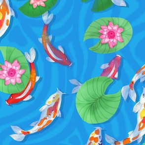 View of the Koi Pond-wall hanging/tea towel