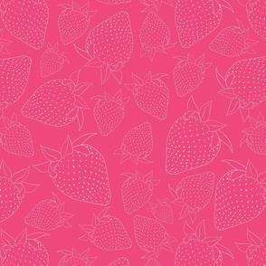 Strawberries on Pink Seamless Pattern
