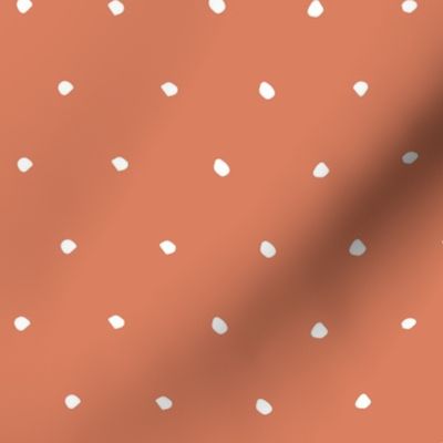 burnt orange coral Dots Spots Dotty Spotty fabric gift wrap wrapping paper wallpaper 