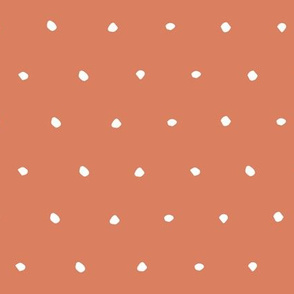 burnt orange coral Dots Spots Dotty Spotty fabric gift wrap wrapping paper wallpaper 