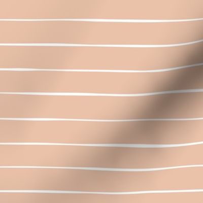 hand drawn organic horizontal stripes striped lines fabric gift wrap wallpaper pale peach