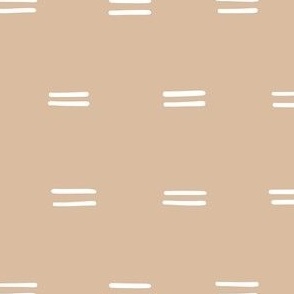 hand drawn organic stripes horizontal double dash striped lines fabric gift wrap wallpaper light tan brown earth tones
