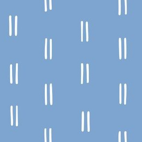 hand drawn vertical double dash lines organic hand drawn fabric gift wrap wallpaper blue