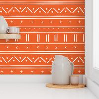 1 // african inspired mudcloth fabric wallpaper gift wrap ethnic mud cloth fabric tangerine orange