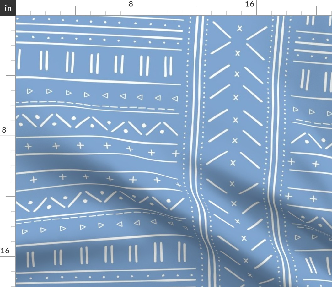 2 // african inspired mudcloth fabric wallpaper gift wrap mud cloth fabric blue and white