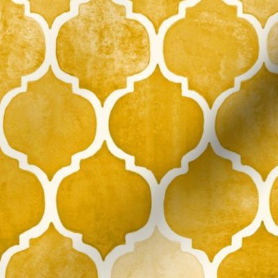 Textured Amber Yellow Moroccan Tiles - large print