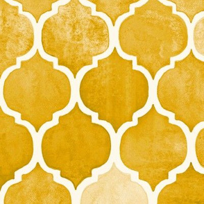 Textured Amber Yellow Moroccan Tiles - large print