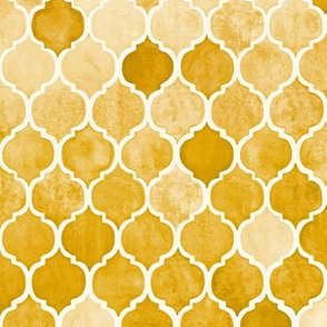 Textured Amber Yellow Moroccan Tiles - medium print