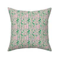 Japanese Bamboo forest trees wood illustration green pink SMALL