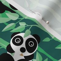 Cute little panda forest bamboo trees lush asian garden design green boys