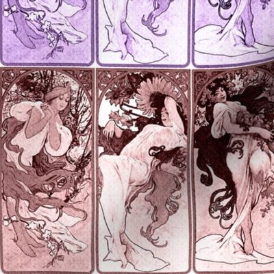 Mucha's Seasons (Purple and Maroon Striped)