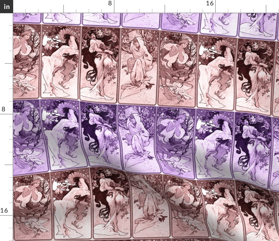 Mucha's Seasons (Purple and Maroon Striped)