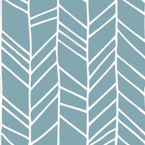 XL Blue Crazy Chevron Herringbone Geometric Pattern GingerLous