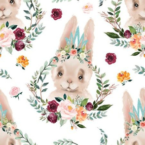 paprika floral silly rabbit with crown 6"