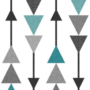 Chasing Triangles – Black Turquoise Teal Grey