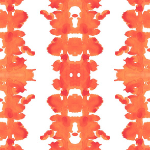 orange and white double inkblot