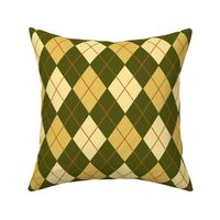 Classic Argyle Plaid in Olive Green Cream Sand and Brown