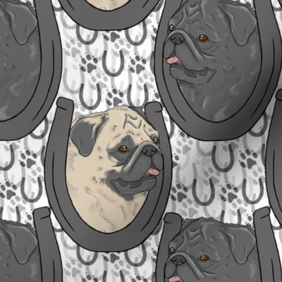 Pug horseshoe portraits