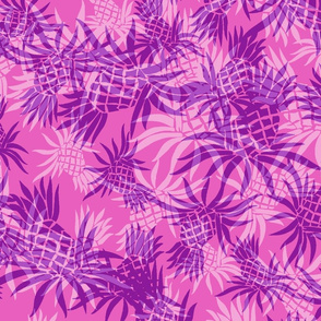 Hawaiian Pineapple Camo - Large Size- Fuchsia Pink