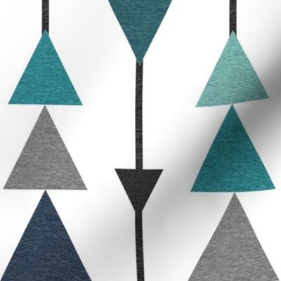Chasing Triangles – Black Navy Teal Grey