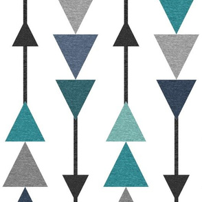 Chasing Triangles – Black Navy Teal Grey