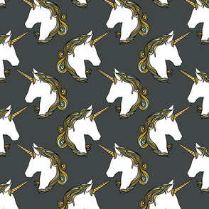 Unicorns in slate grey 7”