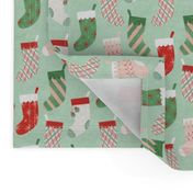 Retro Textured Christmas Stockings