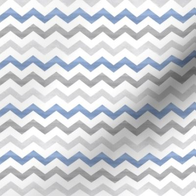 Watercolor Chevron//Blue & Greys