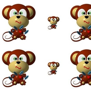 Cute Critters with Heart - Monkey with Muscles