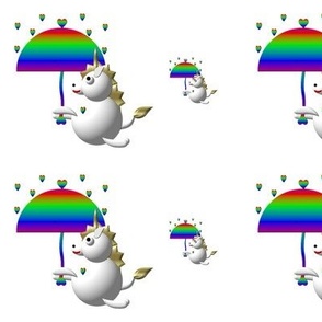 Cute Critters with Heart - Unicorn with Umbrella