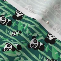 Cute little panda forest bamboo trees lush asian garden design green boys SMALL