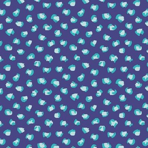 Trendy leopard print animals fur modern Scandinavian style raw brush  abstract blue aqua mint winter SMALL