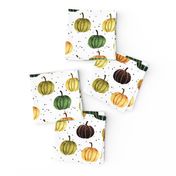 Fall Pumpkins // White with Black Dots