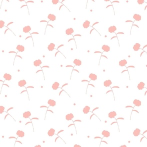 Flowers Floral Pink on White Background Girl Bedding Wallpaper Simple Vector
