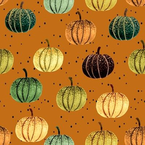 Fall Pumpkins // Orange with Black Dots