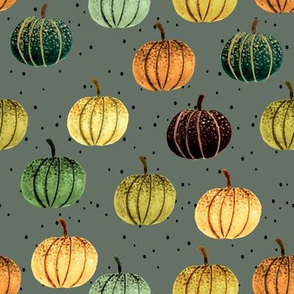 Fall Pumpkins // Willow Grove with Black Dots