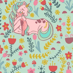 Medium Unicorn Tapestry Mint