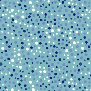 Bubble Rocks -Blue, purple, white on teal. dots 