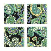 Green Paisley Swirl Large