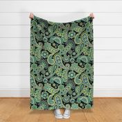 Green Paisley Swirl Large